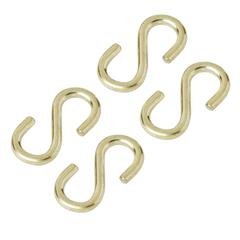 Diall Brass-Plated Steel S-Hook Pack (3 x 30 mm, 4 Pc.)