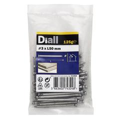 Diall Carbon Steel Lost Head Nail Pack (3 x 50 mm)
