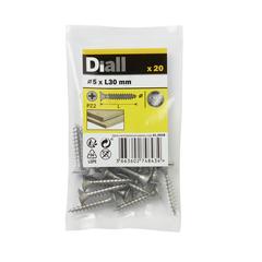 Diall Stainless Steel Wood Screw Pack (5 x 30 mm, 20 Pc.)