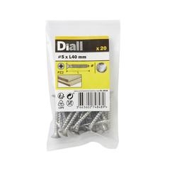 Diall Stainless Steel Wood Screw Pack (5 x 40 mm, 20 Pc.)