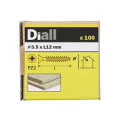 Diall Zinc-Plated Carbon Steel Wood Screw Pack (3.5 x 12 mm, 100 Pc.)