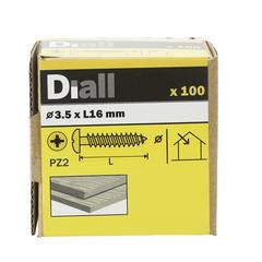 Diall Zinc-Plated Carbon Steel Pan Head Wood Screw Pack (3.5 x 16 mm, 100 Pc.)