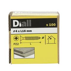Diall Zinc-Plated Carbon Steel Wood Screw Pack (4 x 16 mm, 100 Pc.)