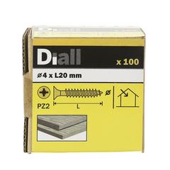 Diall Zinc-Plated Carbon Steel Wood Screw Pack (4 x 20 mm, 100 Pc.)