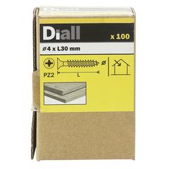 Diall Zinc-Plated Carbon Steel Wood Screw Pack (4 x 30 mm, 100 Pc.)
