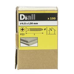 Diall Zinc-Plated Carbon Steel Wood Screw Pack (4.5 x 30 mm, 100 Pc.)