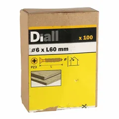 Diall Zinc-Plated Carbon Steel Wood Screw Pack (6 x 60 mm, 100 Pc.)