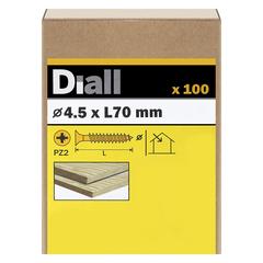 Diall Zinc-Plated Carbon Steel Wood Screw Pack (4.5 x 70 mm, 100 Pc.)