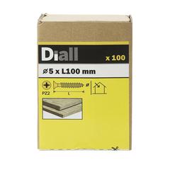 Diall Zinc-Plated Carbon Steel Wood Screw Pack (5 x 100 mm, 100 Pc.)