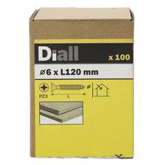 Diall Zinc-Plated Carbon Steel Wood Screw Pack (6 x 120 mm, 100 Pc.)