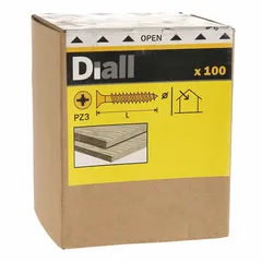Diall Zinc-Plated Carbon Steel Wood Screw Pack (6 x 140 mm, 100 Pc.)