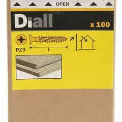 Diall Zinc-Plated Carbon Steel Wood Screw Pack (6 x 140 mm, 100 Pc.)