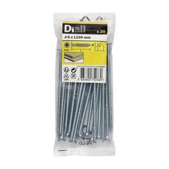 Diall Zinc-Plated Carbon Steel Wood Screw Pack (5 x 100 mm, 20 Pc.)