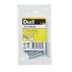 Diall Zinc-Plated Carbon Steel Hex Coach Screw Pack (5 x 30 mm, 10 Pc.)