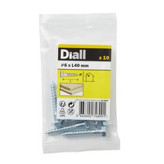 Diall Zinc-Plated Carbon Steel Hex Coach Screw Pack (6 x 40 mm, 10 Pc.)