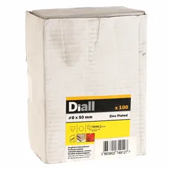 Diall Zinc-Plated Carbon Steel Hex Coach Screw Pack (8 x 50 mm, 100 Pc.)