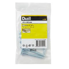 Diall Zinc-Plated Carbon Steel Hex Coach Screw Pack (8 x 60 mm, 10 Pc.)