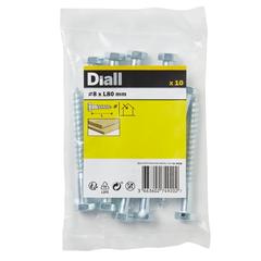 Diall Zinc-Plated Carbon Steel Hex Coach Screw Pack (8 x 80 mm, 10 Pc.)