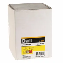 مجموعة براغي كوتش سداسية فولاذ كربوني مطلي بالزنك ديال (8 × 80 ملم، 100 قطعة)