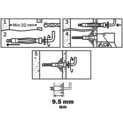 Diall Steel L-Hook Hollow Wall Anchor Pack (M4 x 32 mm, 4 Pc.)