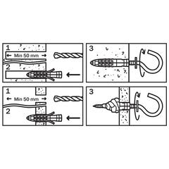 Diall Nylon & Steel Universal Wall Plug & S-Hook Pack (8 x 40 mm, 2 Pc.)