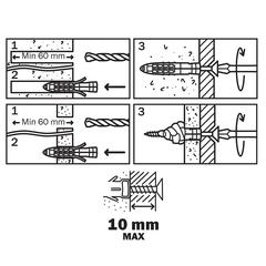 Diall Nylon & Steel Universal Wall Plug & Screw Pack (10 x 50 mm, 30 Pc.)