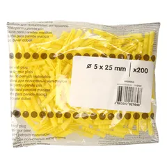 Plastic Solid Wall Plug Pack (5 x 25 mm, 200 Pc.)