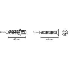 Diall Nylon Wall Plug Pack (8 x 40 mm, 50 Pc.)