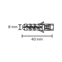 Diall Nylon Wall Plug Pack (40 x 8 mm, 100 Pc.)