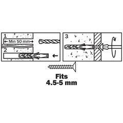Diall Nylon Wall Plug Pack (40 x 8 mm, 100 Pc.)