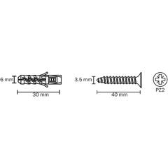 Diall Nylon Wall Plug Pack (6 x 30 mm, 50 Pc.)