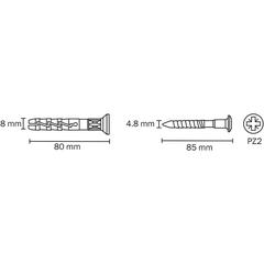 Diall Nylon Hammer-In Plug Pack (8 x 80 mm, 50 Pc.)