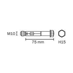 Diall Zinc-Plated Carbon Steel Sleeve Anchor Pack (M10 x 75 mm, 4 Pc.)