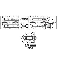 Diall Zinc-Plated Carbon Steel Sleeve Anchor Pack (M10 x 75 mm, 4 Pc.)