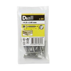 Diall Stainless Steel Wood Screw Pack (4.5 x 40 mm, 20 Pc.)