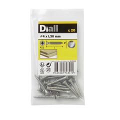 Diall Stainless Steel Wood Screw Pack (4 x 30 mm, 20 Pc.)