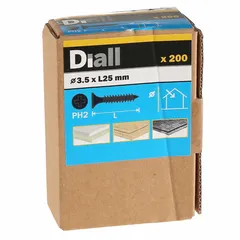 Diall Carbon Steel Universal Screw Pack (3.5 x 25 mm, 200 Pc.)