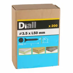 مجموعة براغي عامة فولاذ كربوني ديال (3.5 × 50 ملم، 200 قطعة)
