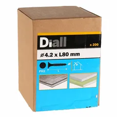 Diall Carbon Steel Fine Plasterboard Screw Pack (80 x 4.2 mm, , 200 Pc.)