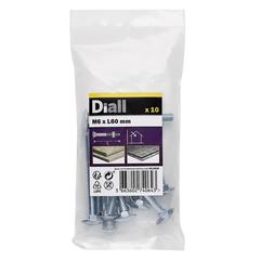 Diall Carbon Steel Coach Bolt & Nut Set (6 cm, 10 Pc.)