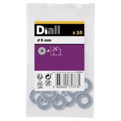 Diall Carbon Steel Large Flat Washer Pack (M6, 10 Pc.)