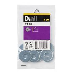 Diall Carbon Steel Large Flat Washer Pack (M8, 10 Pc.)