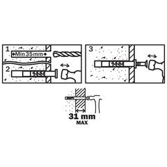 Diall Nylon Countersunk Hammer-In Plug Pack (6 x 60 mm, 20 Pc.)