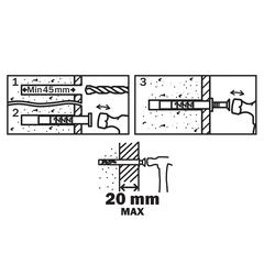 Diall Nylon Countersunk Hammer-In Plug Pack (8 x 60 mm, 10 Pc.)