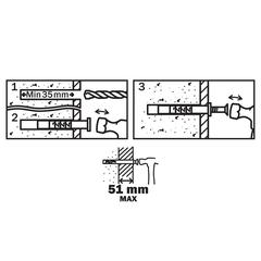 Diall Nylon Mushroom Hammer-In Plug Pack (6 x 80 mm, 20 Pc.)