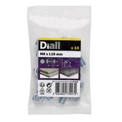 Diall Zinc-Plated Carbon Steel Hex Bolt & Nut Pack (M8 x 16 mm, 10 Pc.)
