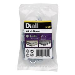 Diall Zinc-Plated Carbon Steel Hex Bolt & Nut Pack (M8 x 30 mm, 10 Pc.)