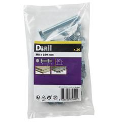 Diall Hex Carbon Steel Bolt & Nut Set (6 cm, 10 Pc.)