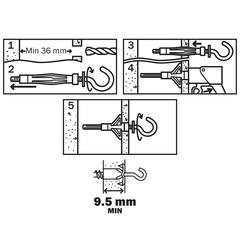 Diall Steel L-Hook Hollow Wall Anchor Pack (M4 x 46 mm, 4 Pc.)