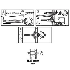 Diall Steel L-Hook Hollow Wall Anchor Pack (M5 x 52 mm, 4 Pc.)